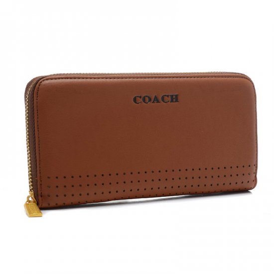 Coach Madison Perforated Large Brown Wallets BVV - Click Image to Close